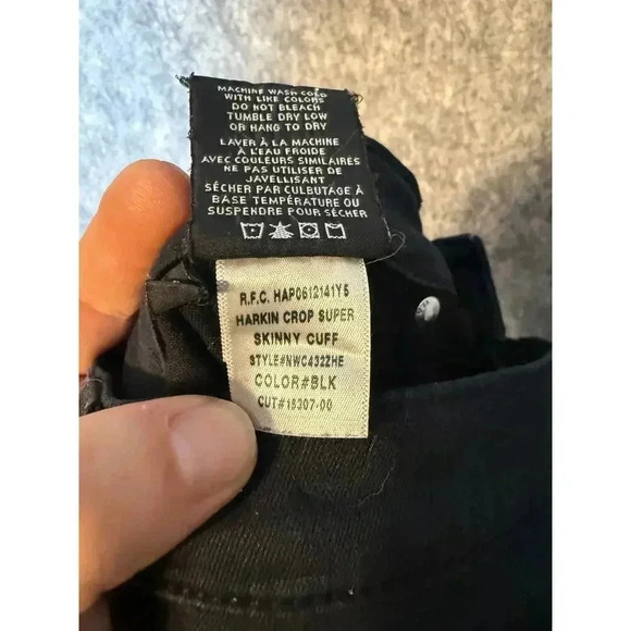 Hudson Jeans Harkin Crop Super Skinny Cuff Denim Black Wash Stretch 28 - Picture 9 of 9